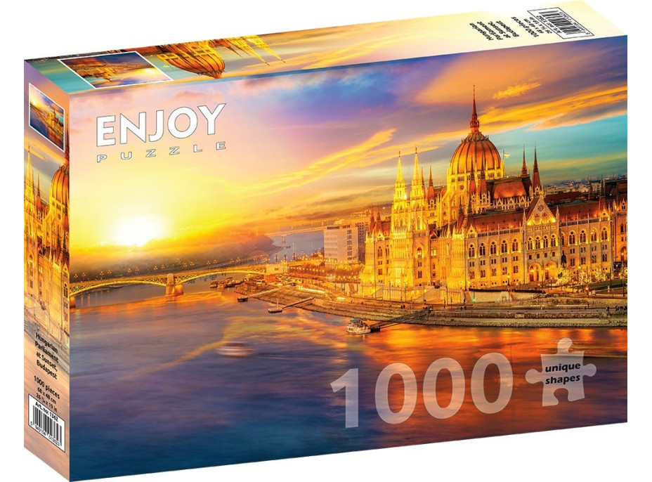 ENJOY Puzzle Maďarský parlament při západu slunce, Budapešť 1000 dílků