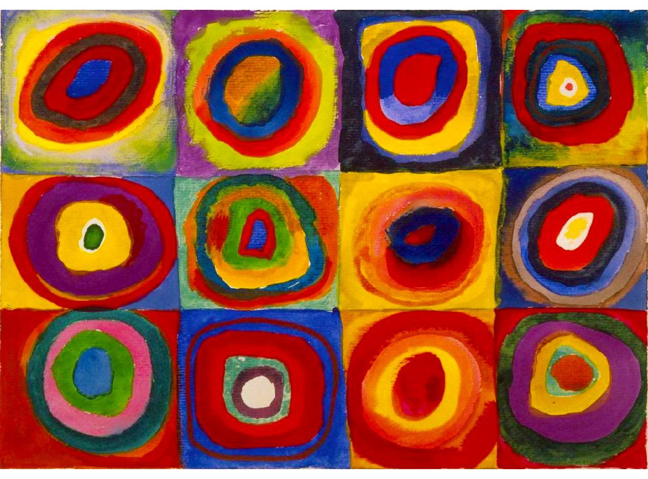 ENJOY Puzzle Vassily Kandinsky: Studie barev - Čtverce s kruhy 1000 dílků