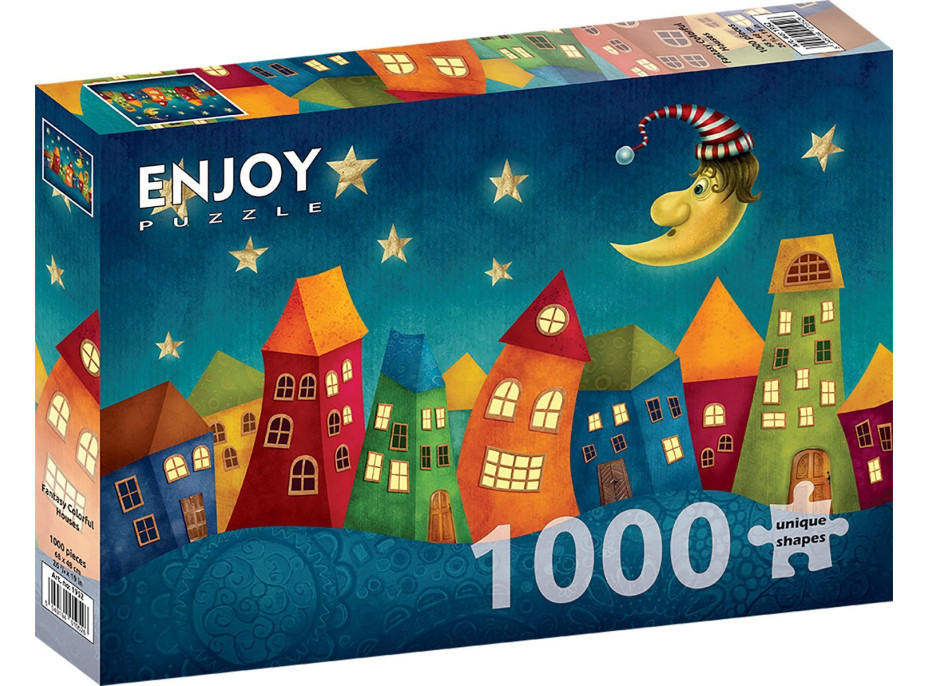 ENJOY Puzzle Vybarevné domečky 1000 dílků