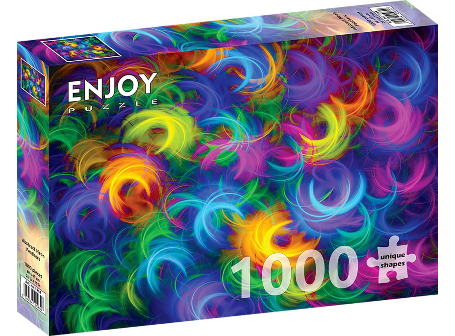 ENJOY Puzzle Abstraktní neonová peříčka 1000 dílků