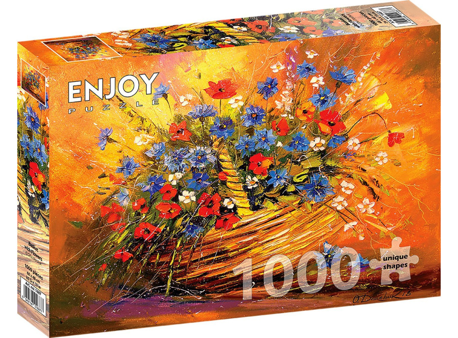 ENJOY Puzzle Košík s květinami 1000 dílků