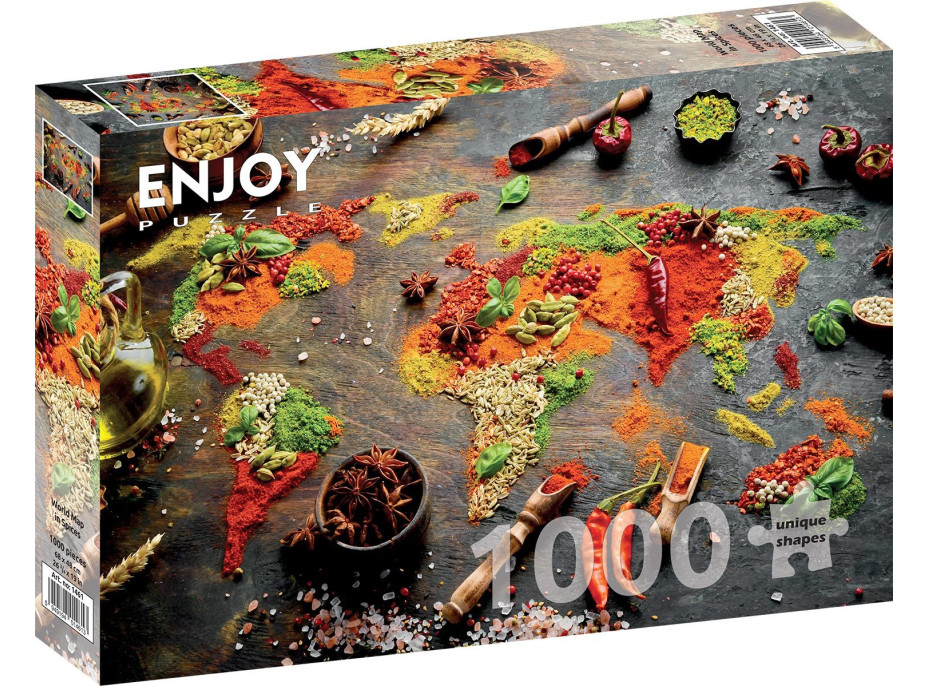 ENJOY Puzzle Mapa světa z koření 1000 dílků