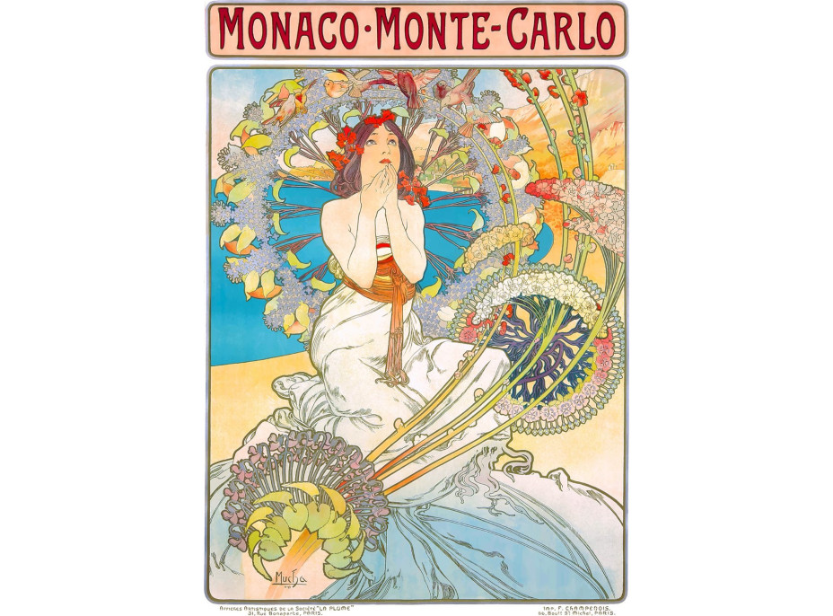 ENJOY Puzzle Monako Monte Carlo, Alfons Mucha 1000 dílků