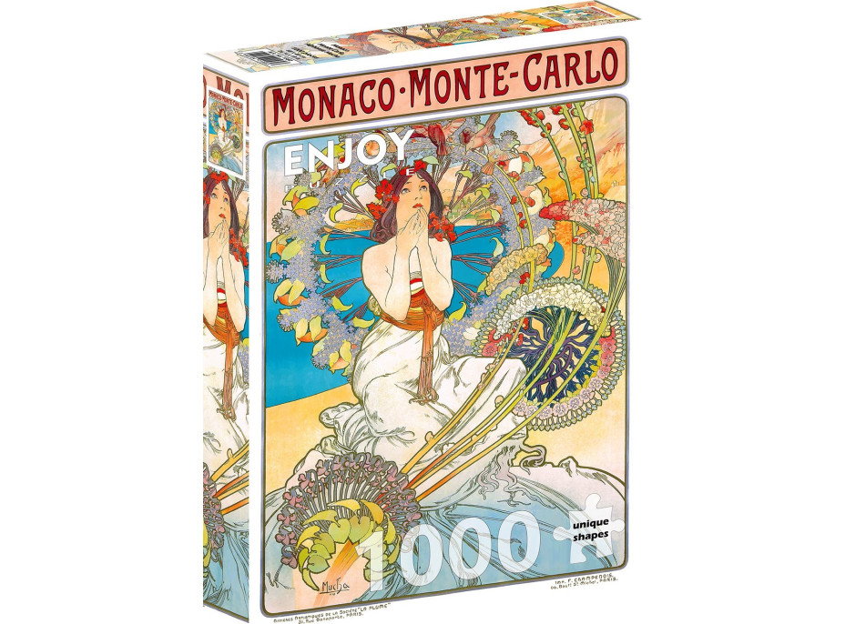 ENJOY Puzzle Monako Monte Carlo, Alfons Mucha 1000 dílků