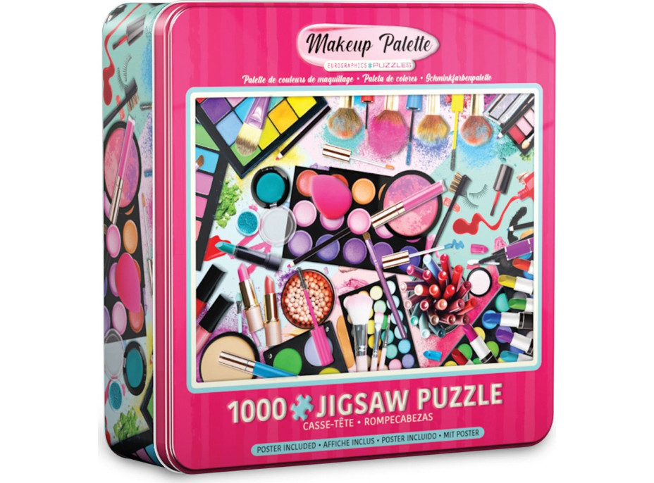 EUROGRAPHICS Puzzle v plechové krabičce Paleta barev: Makeup 1000 dílků