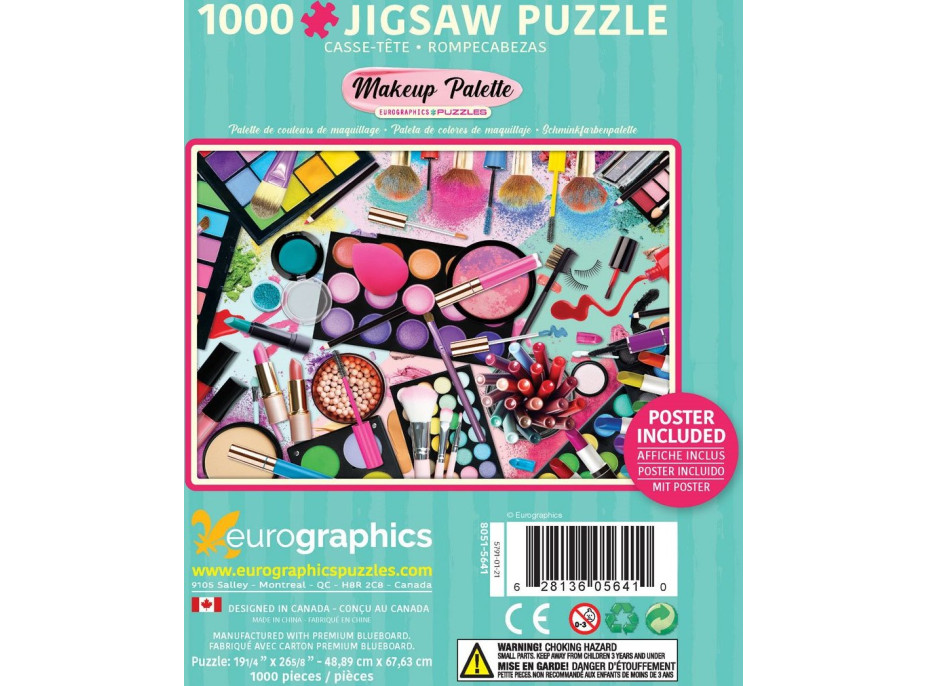 EUROGRAPHICS Puzzle v plechové krabičce Paleta barev: Makeup 1000 dílků