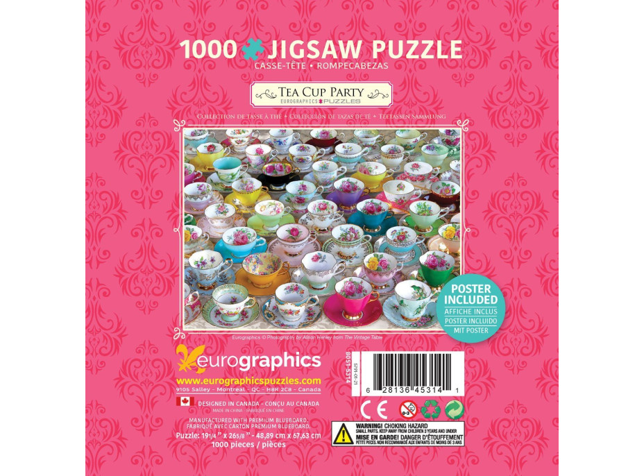 EUROGRAPHICS Puzzle v plechové krabičce Sbírka čajových šálků 1000 dílků