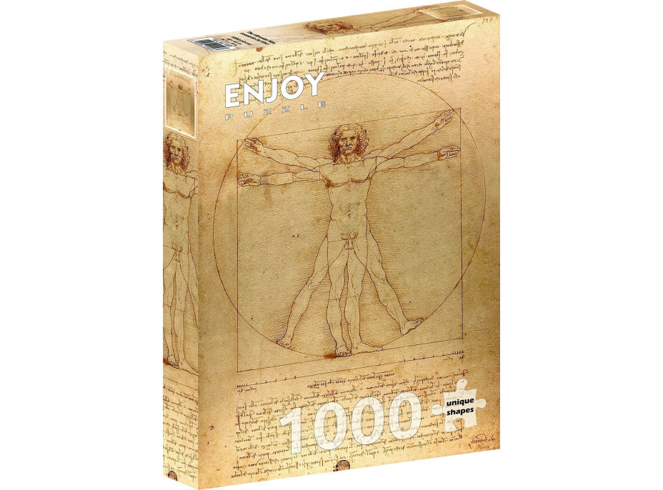 ENJOY Puzzle Vitruviánský muž 1000 dílků