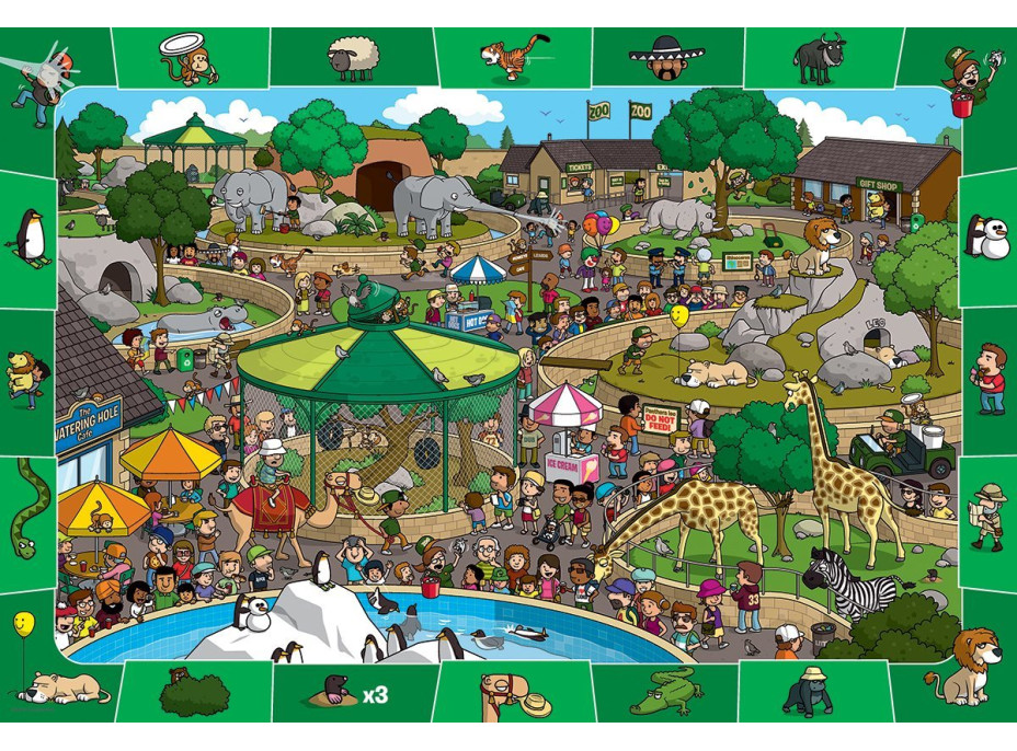 EUROGRAPHICS Spot & Find puzzle Den v zoo 100 dílků