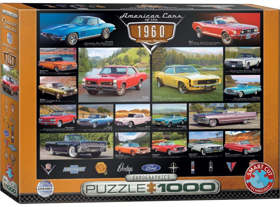 EUROGRAPHICS Puzzle Americká auta z roku 1960, 1000 dílků