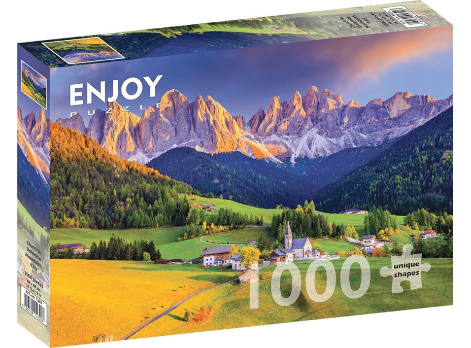 ENJOY Puzzle Kostel v Dolomitech, Itálie 1000 dílků