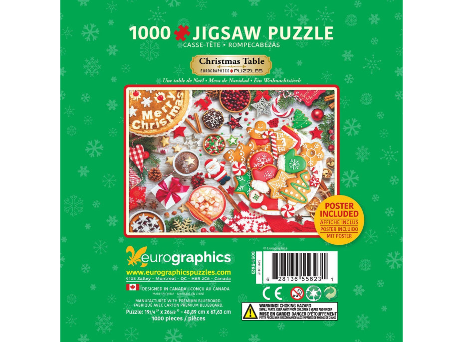 EUROGRAPHICS Puzzle v plechové krabičce Vánoční stůl 1000 dílků