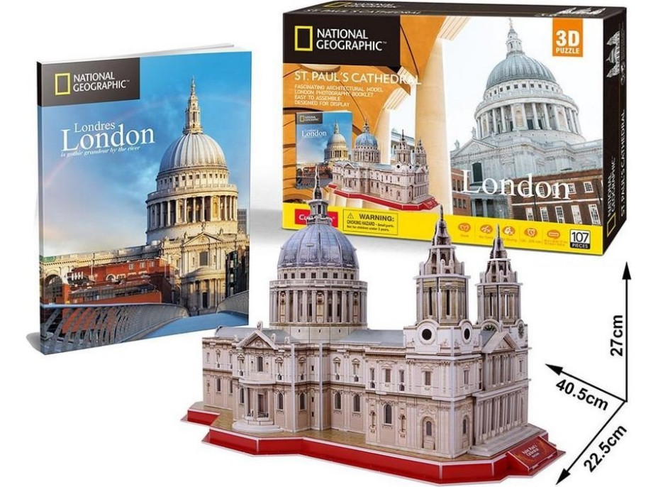 CUBICFUN 3D puzzle National Geographic: Katedrála svatého Pavla 107 dílků