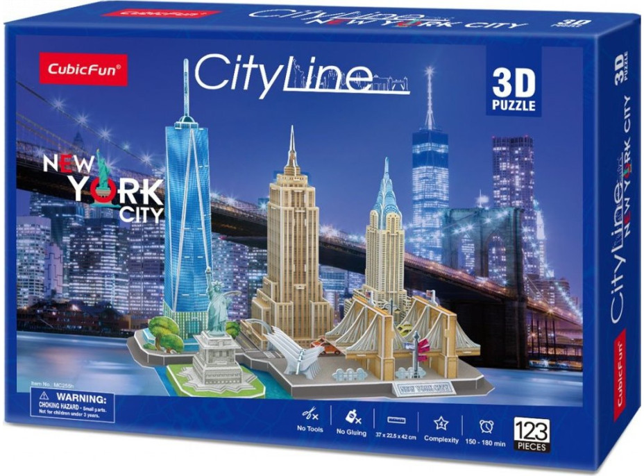 CUBICFUN 3D puzzle CityLine panorama: New York 123 dílků