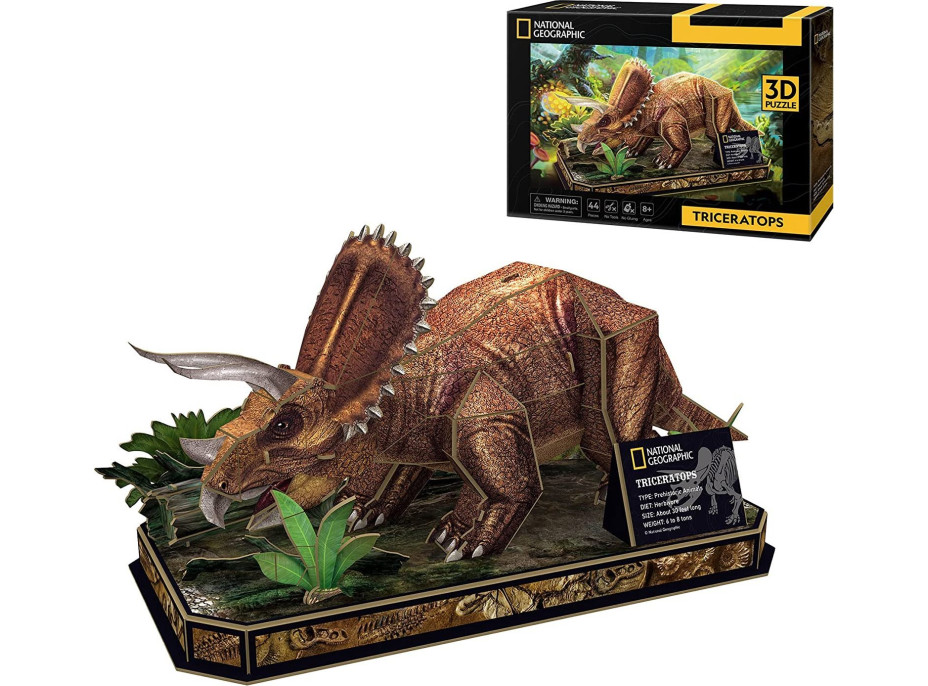 CUBICFUN 3D puzzle National Geographic: Triceratops 44 dílků