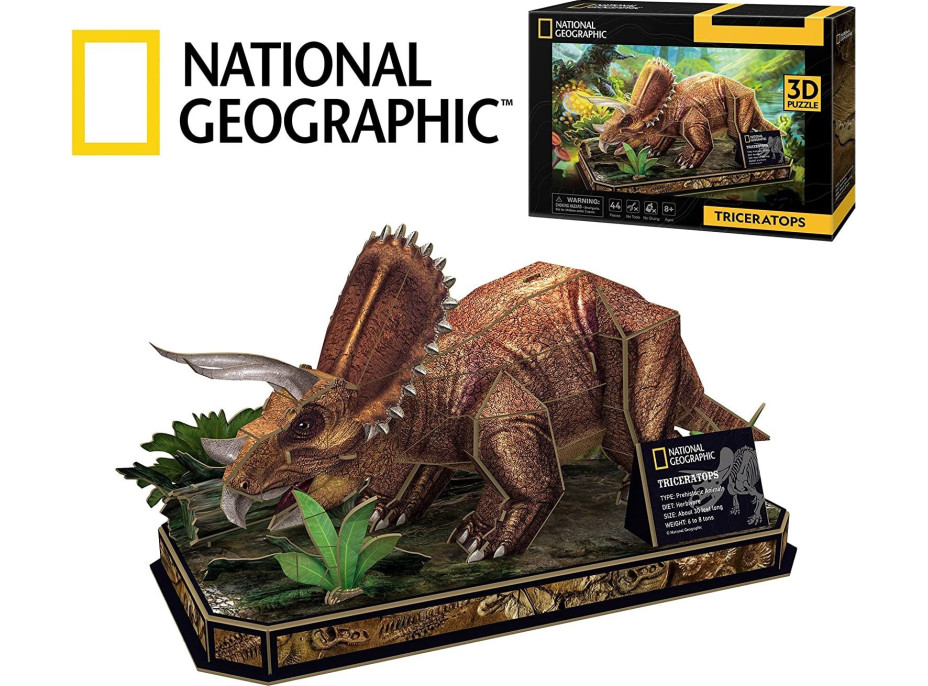 CUBICFUN 3D puzzle National Geographic: Triceratops 44 dílků