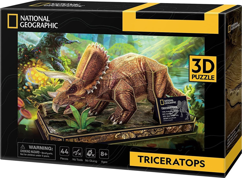 CUBICFUN 3D puzzle National Geographic: Triceratops 44 dílků