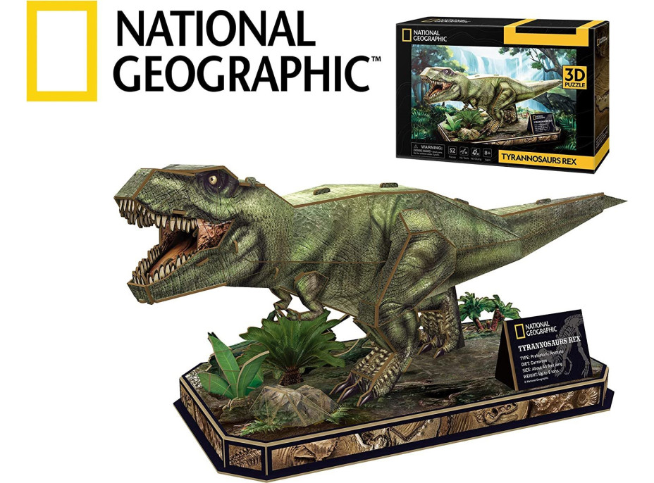 CUBICFUN 3D puzzle National Geographic: Tyrannosaurus Rex 52 dílků