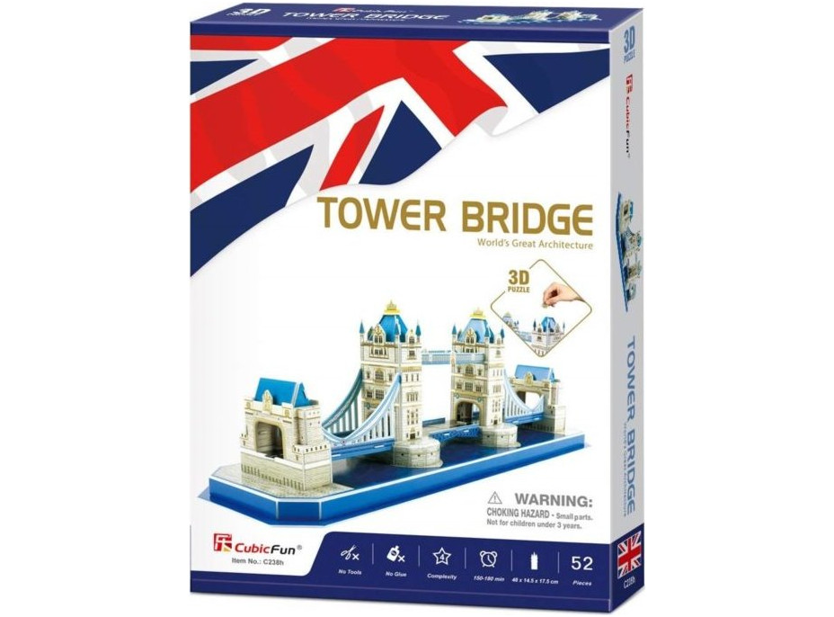 CUBICFUN 3D puzzle Tower Bridge 52 dílků