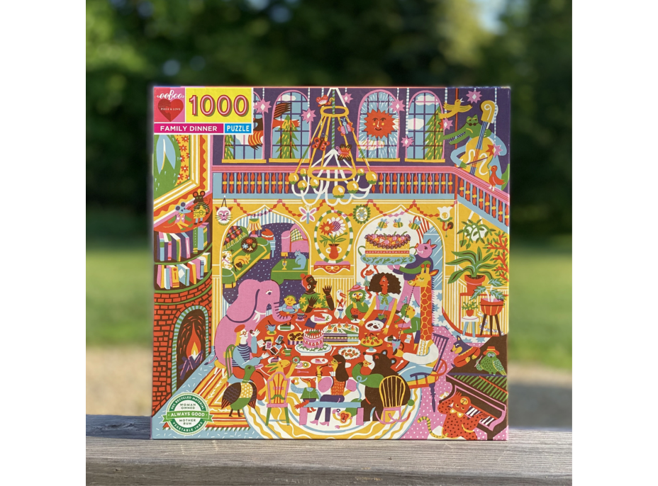 EEBOO Čtvercové puzzle Rodinná večeře 1000 dílků