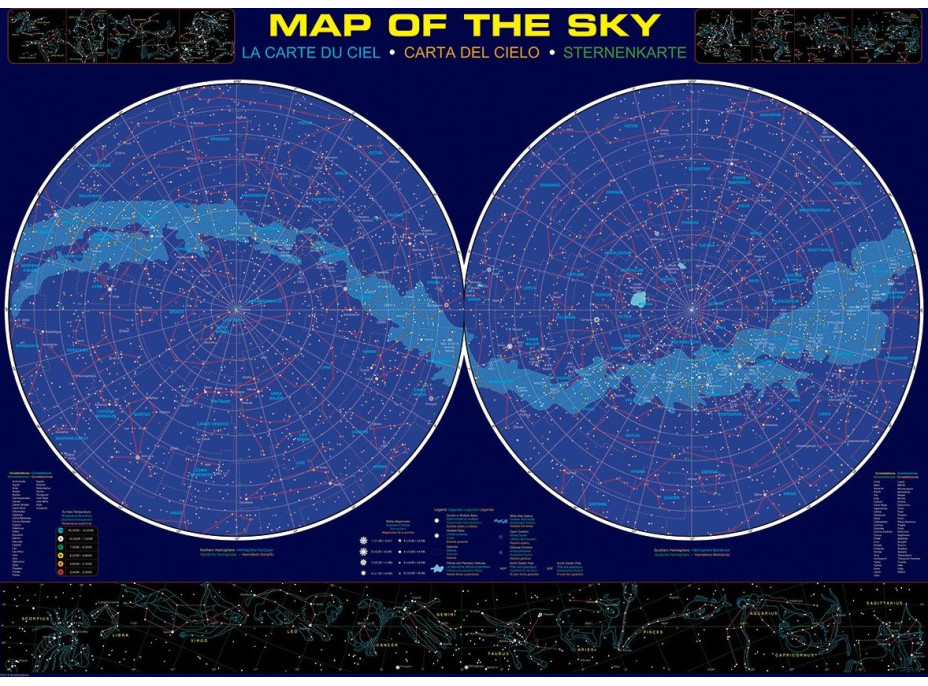 EUROGRAPHICS Puzzle Mapa nebe 1000 dílků