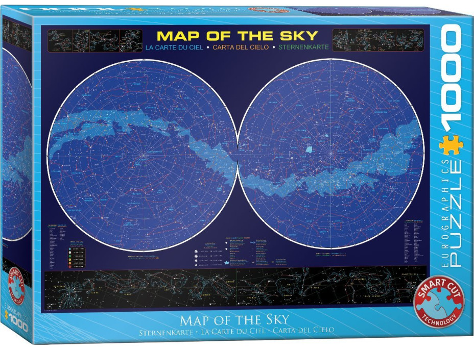 EUROGRAPHICS Puzzle Mapa nebe 1000 dílků