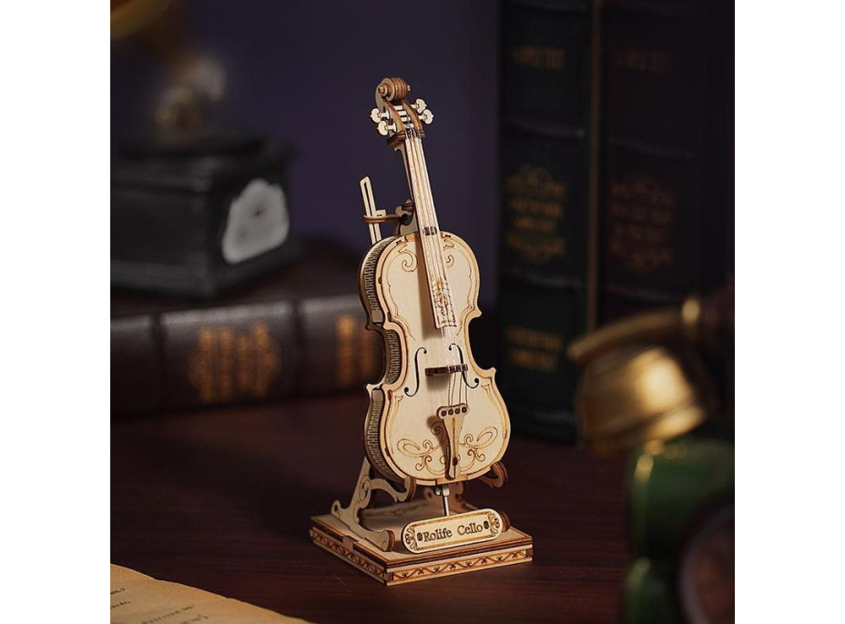 ROBOTIME Rolife 3D dřevěné puzzle Violoncello 58 dílků