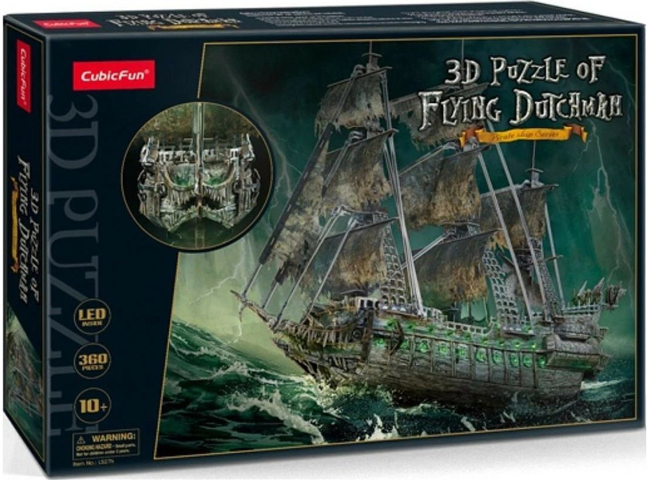 CUBICFUN Svítící 3D puzzle Plachetnice Bludný Holanďan 360 dílků