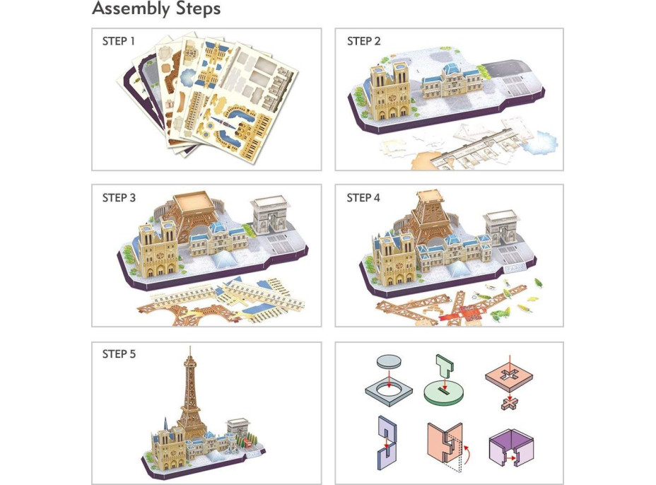 CUBICFUN 3D puzzle CityLine panorama: Paříž 114 dílků