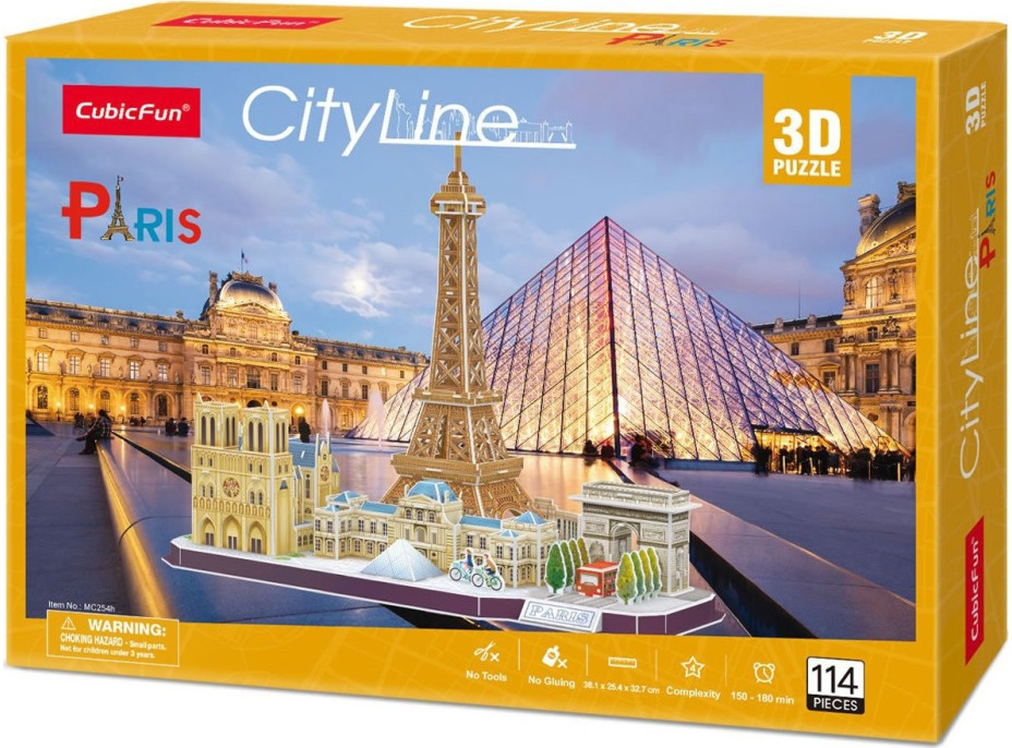 CUBICFUN 3D puzzle CityLine panorama: Paříž 114 dílků