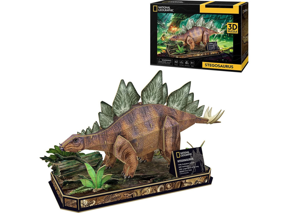 CUBICFUN 3D puzzle National Geographic: Stegosaurus 62 dílků