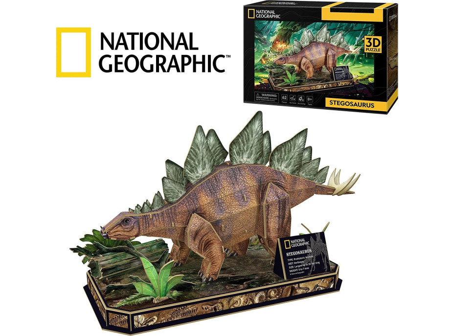 CUBICFUN 3D puzzle National Geographic: Stegosaurus 62 dílků