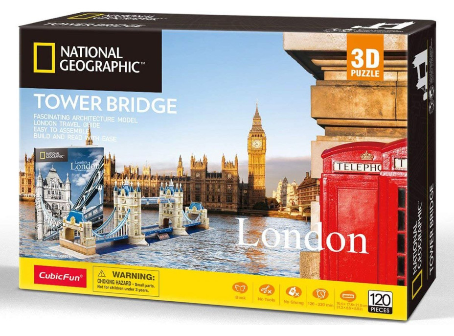 CUBICFUN 3D puzzle National Geographic: Tower Bridge 120 dílků