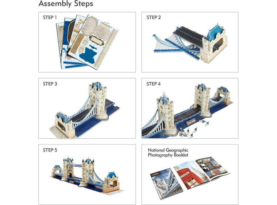 CUBICFUN 3D puzzle National Geographic: Tower Bridge 120 dílků