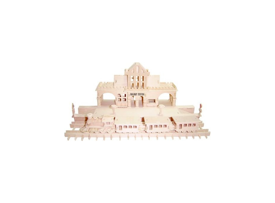 WOODEN TOY , WCK 3D puzzle Vlakové nádraží s vlakem