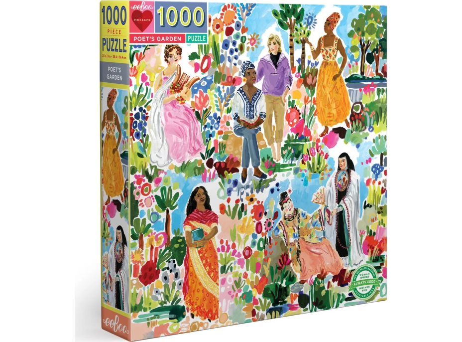 EEBOO Čtvercové puzzle Zahrada básníků 1000 dílků