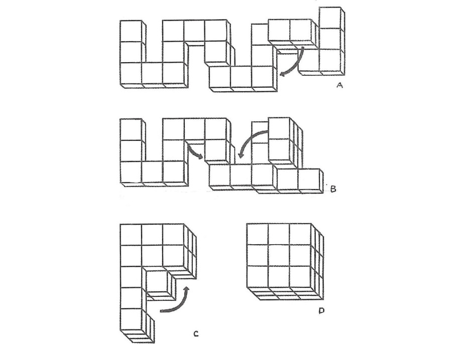 MI-TOYS Dřevěný hlavolam Cube Chain