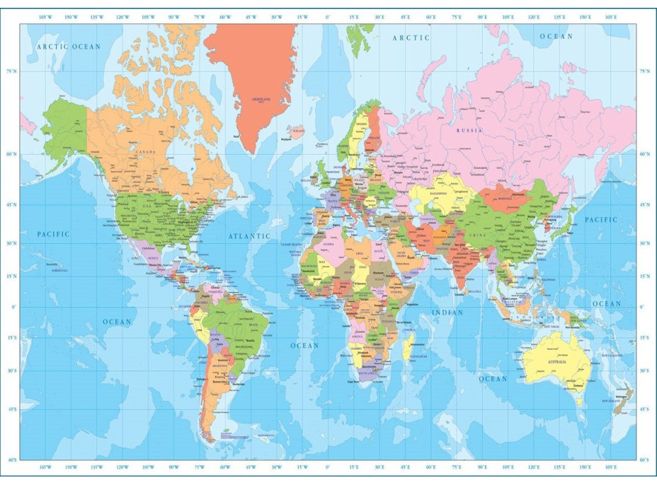 EUROGRAPHICS Puzzle Mapa světa 1000 dílků