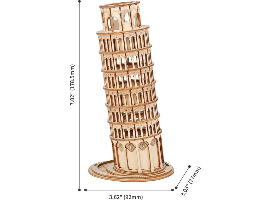 ROBOTIME Rolife 3D dřevěné puzzle Šikmá věž v Pise 137 dílků