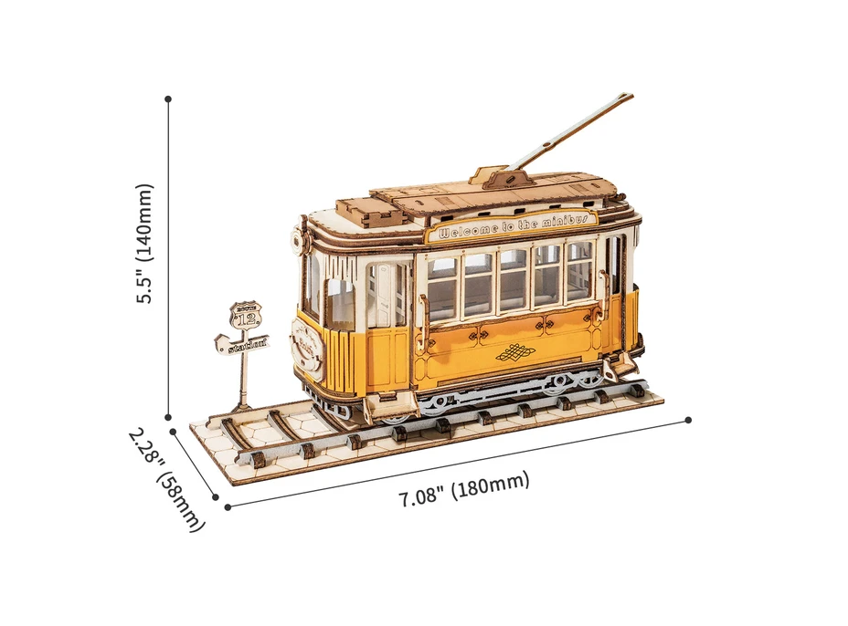 ROBOTIME Rolife 3D dřevěné puzzle Tramvaj 145 dílků