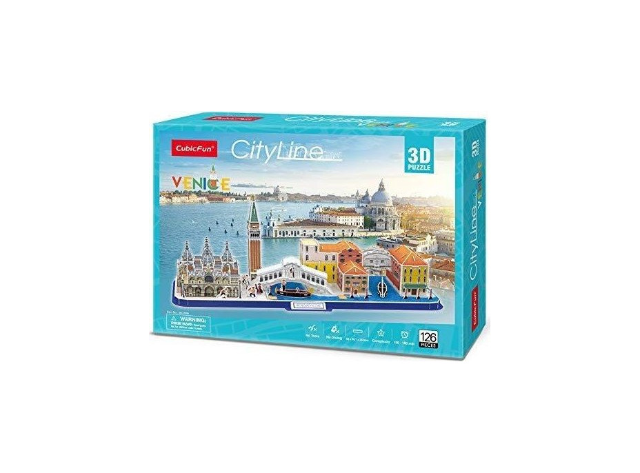 CUBICFUN 3D puzzle CityLine panorama: Benátky 126 dílků