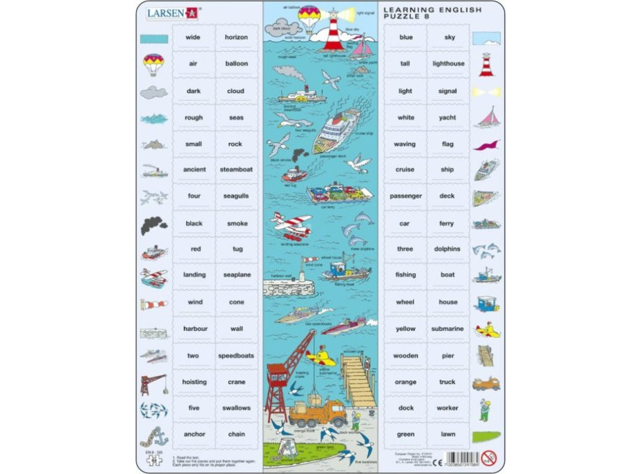 LARSEN Puzzle Angličtina 8: Na moři 64 dílků