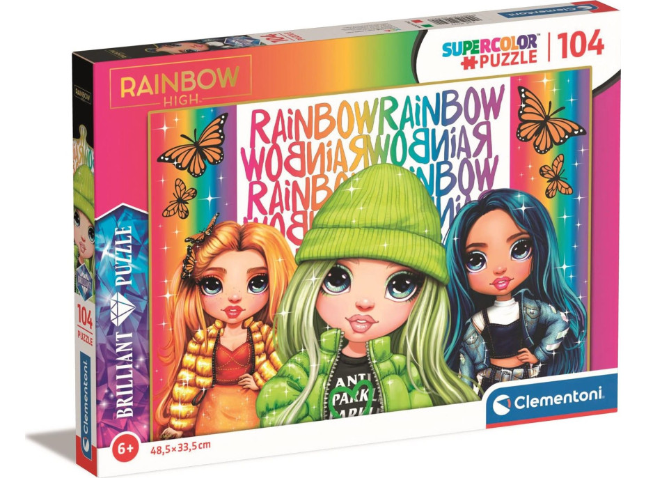 CLEMENTONI Brilliant puzzle Rainbow High: Poppy, Jade a Skyler 104 dílků