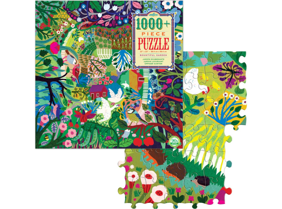 EEBOO Čtvercové puzzle Nádherná zahrada 1000 dílků