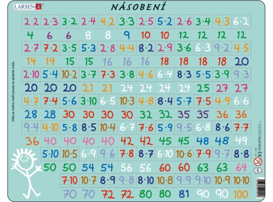 LARSEN Puzzle Matematika: násobení 81 dílků