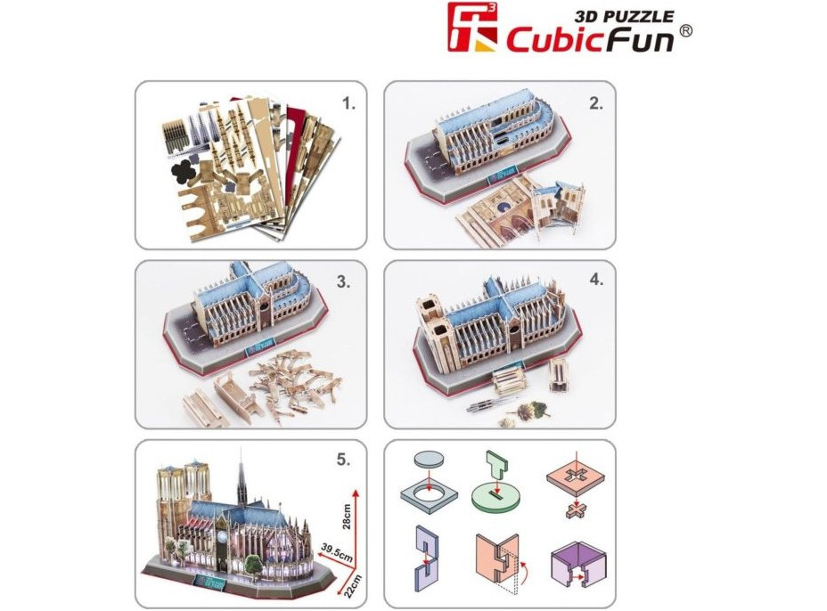 CUBICFUN Svítící 3D puzzle Notre Dame 149 dílků