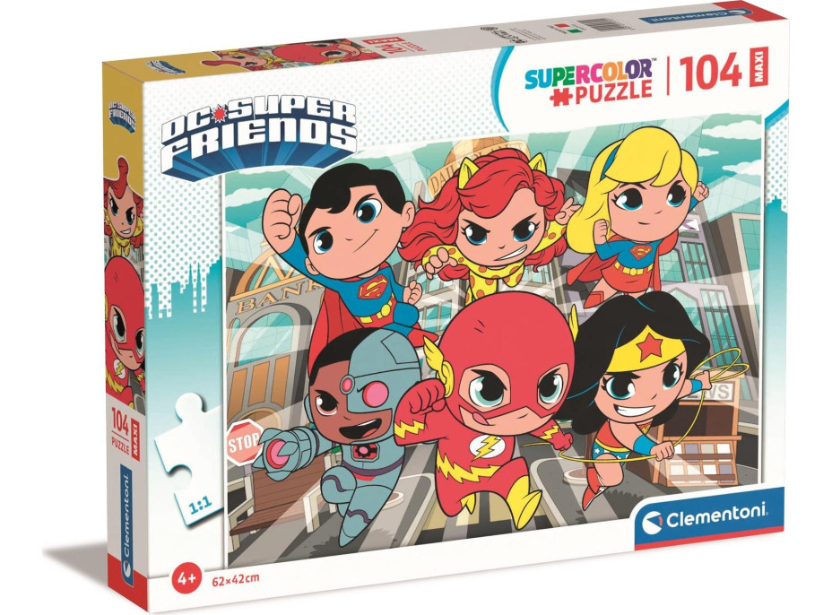 CLEMENTONI Puzzle DC Super Friends MAXI 104 dílků