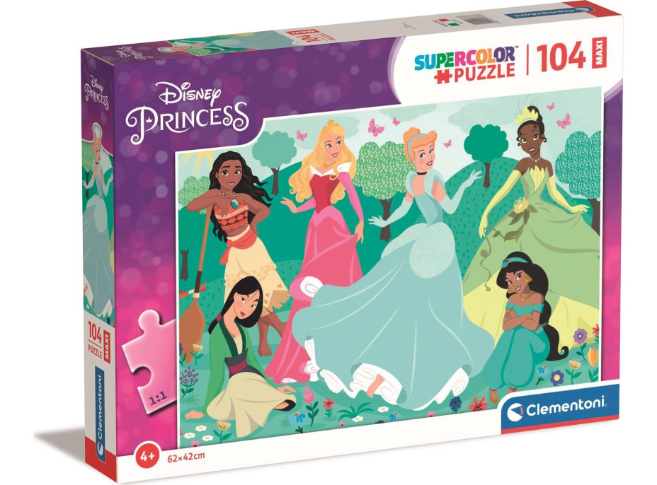 CLEMENTONI Puzzle Disney princezny MAXI 104 dílků