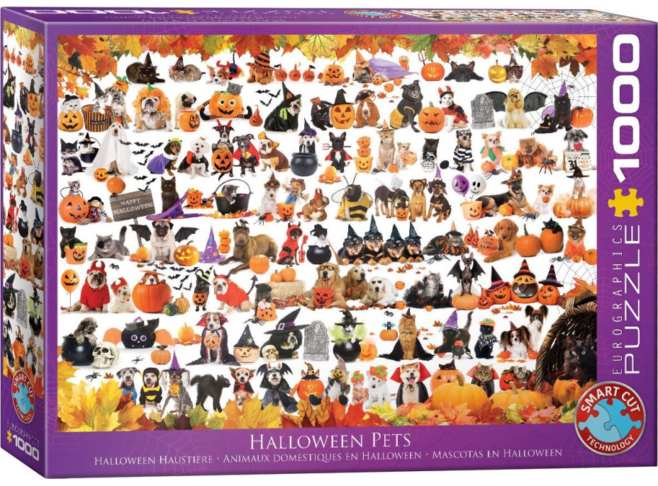 EUROGRAPHICS Puzzle Halloweenská zvířátka 1000 dílků