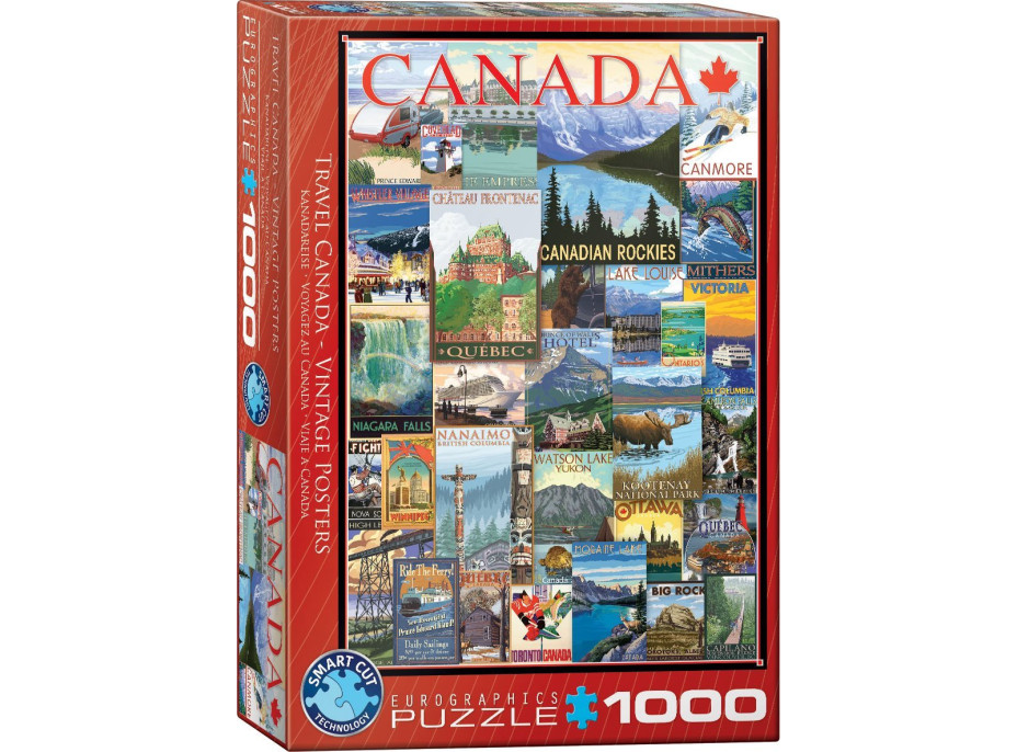 EUROGRAPHICS Puzzle Plakáty z cest Kanadou 1000 dílků